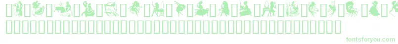 フォントGeSilhouetteWomen – 白い背景に緑のフォント