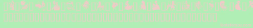 GeSilhouetteWomen-Schriftart – Rosa Schriften auf grünem Hintergrund
