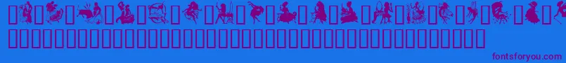 Шрифт GeSilhouetteWomen – фиолетовые шрифты на синем фоне