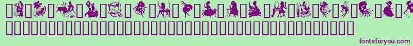 GeSilhouetteWomen-fontti – violetit fontit vihreällä taustalla