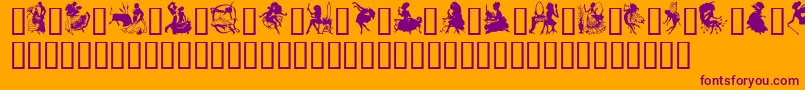 GeSilhouetteWomen Font – Purple Fonts on Orange Background