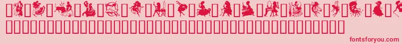 GeSilhouetteWomen-Schriftart – Rote Schriften auf rosa Hintergrund