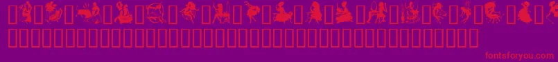 フォントGeSilhouetteWomen – 紫の背景に赤い文字