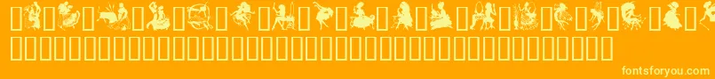 GeSilhouetteWomen-fontti – keltaiset fontit oranssilla taustalla