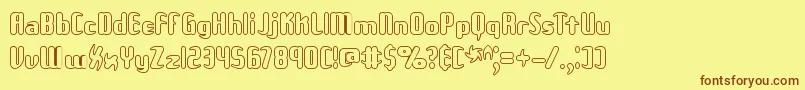 UnexploredGalaxiesOBrk-fontti – ruskeat fontit keltaisella taustalla