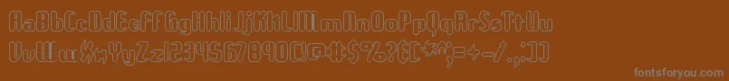 UnexploredGalaxiesOBrk-fontti – harmaat kirjasimet ruskealla taustalla