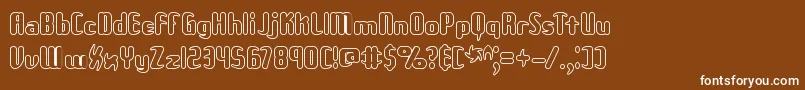 Шрифт UnexploredGalaxiesOBrk – белые шрифты на коричневом фоне