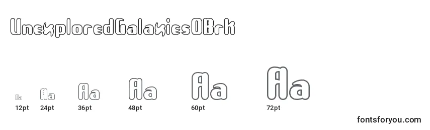 UnexploredGalaxiesOBrk Font Sizes