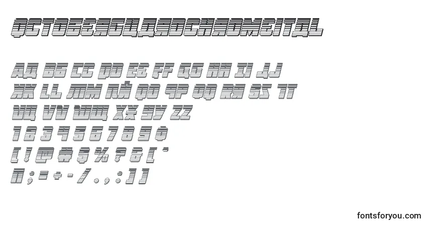 A fonte Octoberguardchromeital – alfabeto, números, caracteres especiais