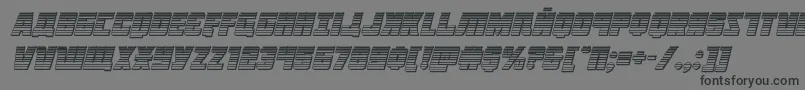 フォントOctoberguardchromeital – 黒い文字の灰色の背景