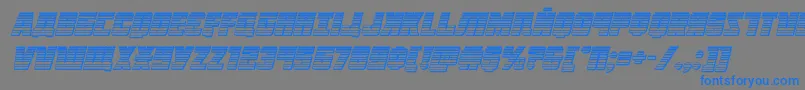 Octoberguardchromeital-Schriftart – Blaue Schriften auf grauem Hintergrund