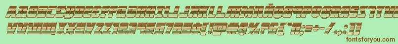 Saiba mais sobre a fonte Octoberguardchromeital Fonte Octoberguardchromeital – fontes marrons em um fundo verde