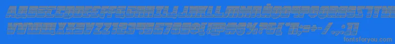 Weitere Informationen zur Octoberguardchromeital-Schriftart Octoberguardchromeital-Schriftart – Graue Schriften auf blauem Hintergrund