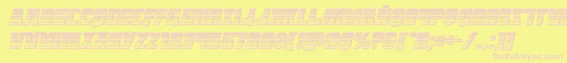 Octoberguardchromeital-Schriftart – Rosa Schriften auf gelbem Hintergrund