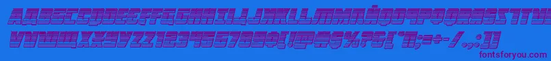 Octoberguardchromeital-Schriftart – Violette Schriften auf blauem Hintergrund