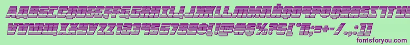Octoberguardchromeital-Schriftart – Violette Schriften auf grünem Hintergrund