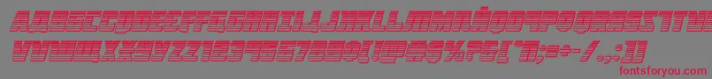 Octoberguardchromeital-Schriftart – Rote Schriften auf grauem Hintergrund