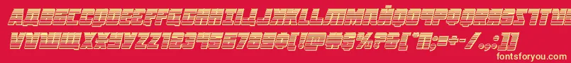 Octoberguardchromeital Font – Yellow Fonts on Red Background