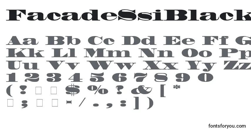 FacadeSsiBlack-fontti – aakkoset, numerot, erikoismerkit