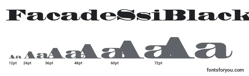 Размеры шрифта FacadeSsiBlack