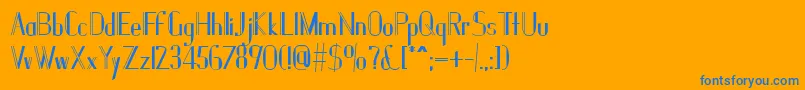 Janesville51B Font – Blue Fonts on Orange Background