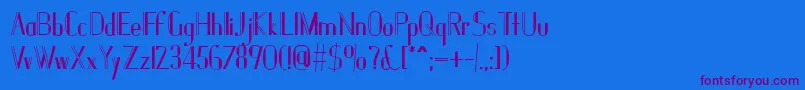 Janesville51B-Schriftart – Violette Schriften auf blauem Hintergrund