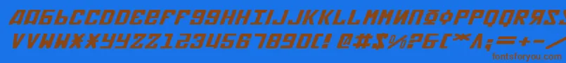 SovietXExpandedItalic Font – Brown Fonts on Blue Background