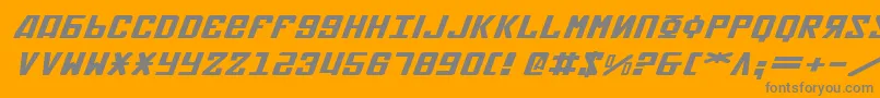 Więcej informacji o czcionce SovietXExpandedItalic Czcionka SovietXExpandedItalic – szare czcionki na pomarańczowym tle