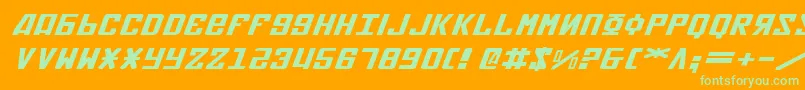 SovietXExpandedItalic Font – Green Fonts on Orange Background