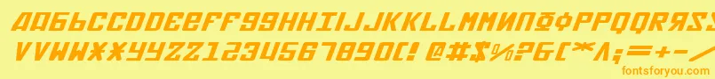 フォントSovietXExpandedItalic – オレンジの文字が黄色の背景にあります。