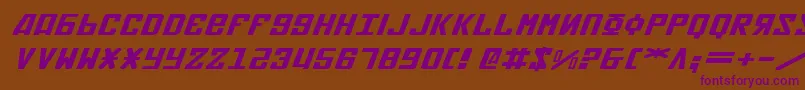 SovietXExpandedItalic Font – Purple Fonts on Brown Background