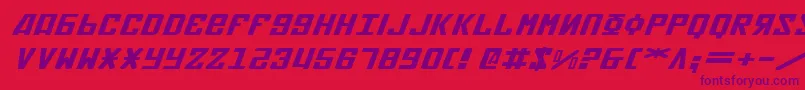 SovietXExpandedItalic Font – Purple Fonts on Red Background