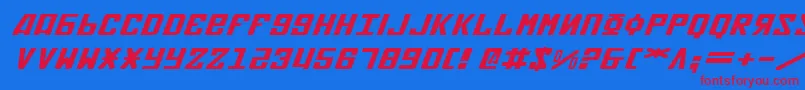 SovietXExpandedItalic Font – Red Fonts on Blue Background