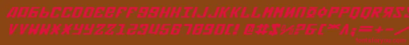 フォントSovietXExpandedItalic – 赤い文字が茶色の背景にあります。
