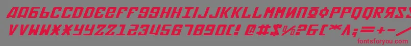 SovietXExpandedItalic Font – Red Fonts on Gray Background