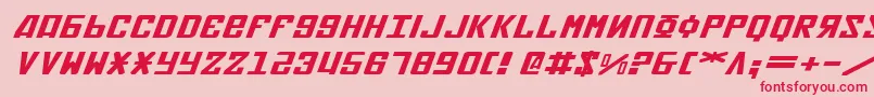 SovietXExpandedItalic Font – Red Fonts on Pink Background
