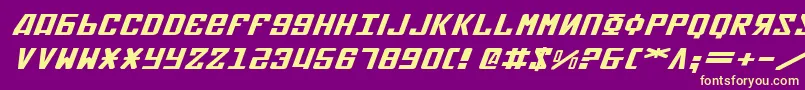 SovietXExpandedItalic Font – Yellow Fonts on Purple Background