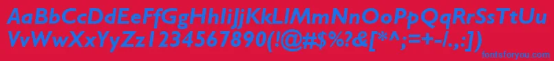 GillSsiBoldItalic Font – Blue Fonts on Red Background