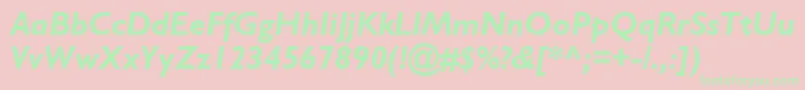 GillSsiBoldItalic Font – Green Fonts on Pink Background