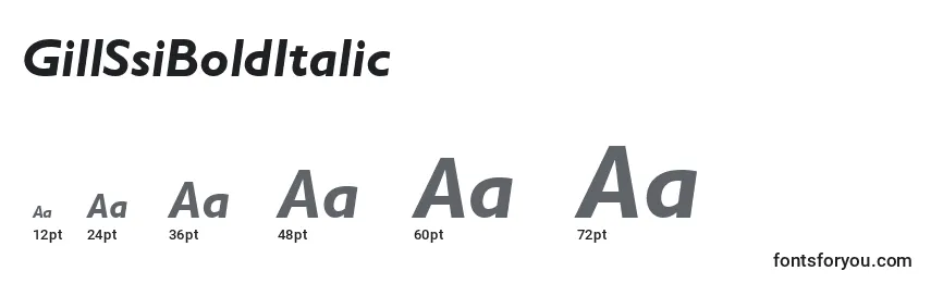 GillSsiBoldItalic Font Sizes