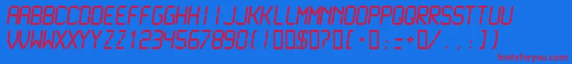 LcdmonoNormal Font – Red Fonts on Blue Background