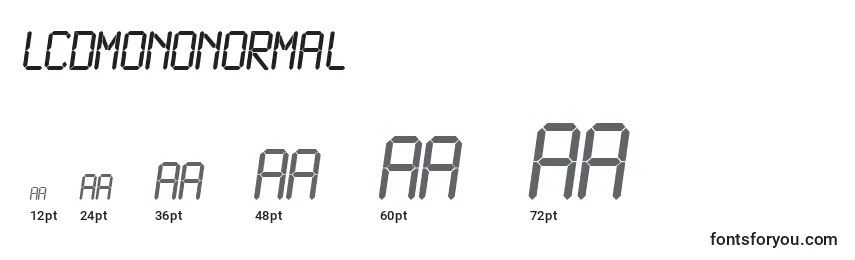 LcdmonoNormal Font Sizes