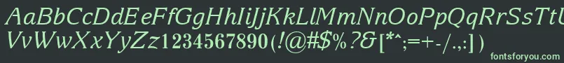 Czcionka ArianGrqiItalic – zielone czcionki na czarnym tle