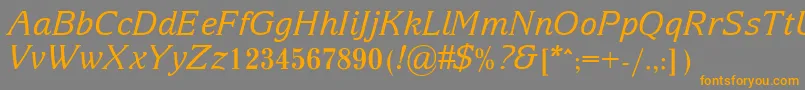 ArianGrqiItalic Font – Orange Fonts on Gray Background