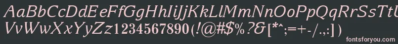 Шрифт ArianGrqiItalic – розовые шрифты на чёрном фоне