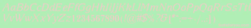 ArianGrqiItalic Font – Pink Fonts on Green Background