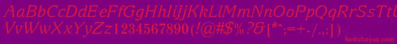 ArianGrqiItalic Font – Red Fonts on Purple Background