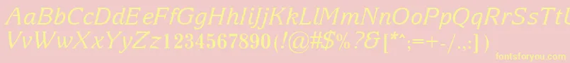 ArianGrqiItalic Font – Yellow Fonts on Pink Background