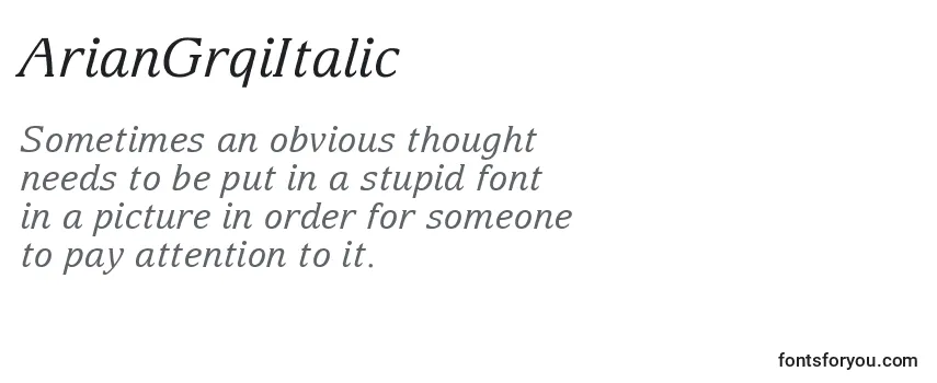 Fonte ArianGrqiItalic