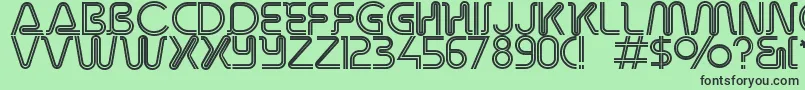 Overdriveinlinealternate Font – Black Fonts on Green Background
